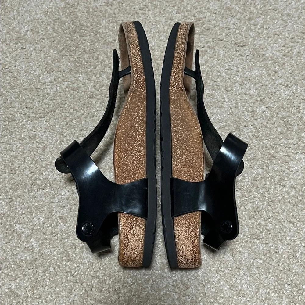 Birkenstock Gizeh Heel Strap Glossy Black Sandals - Picture 5 of 9